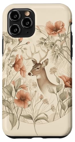 Florales Boho-Hirsch Hülle für iPhone 11 Pro von Cute Boho Deer Designs