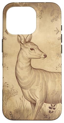 Florales Boho-Hirsch Hülle für iPhone 16 Pro von Cute Boho Deer Designs