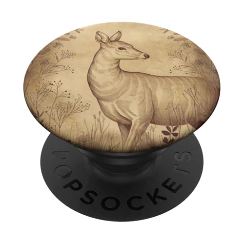 Florales Boho-Hirsch PopSockets Klebender PopGrip von Cute Boho Deer Designs