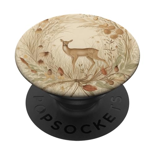 Florales Boho-Hirsch PopSockets Klebender PopGrip von Cute Boho Deer Designs