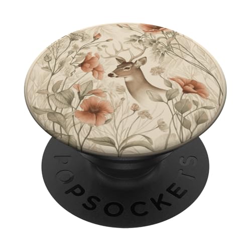 Florales Boho-Hirsch PopSockets Klebender PopGrip von Cute Boho Deer Designs