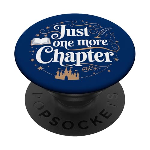 Just One More Chapter Book Lover Bookish Reading Blue PopSockets Klebender PopGrip von Cute Booktok Book Lover Design Women Girls Co