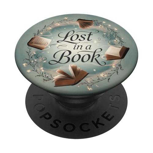 Librarian Lost In A Book Lover Bookish Reading Botanical PopSockets Klebender PopGrip von Cute Booktok Book Lover Design Women Girls Co