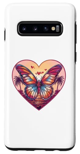Hülle für Galaxy S10 Retro Schmetterling mit Herz I Schmetterling von Cute Butterfly Art I Kids Butterfly
