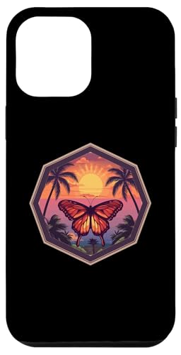 Hülle für iPhone 15 Plus Retro Schmetterling mit Palmen I Schmetterling von Cute Butterfly Art I Kids Butterfly