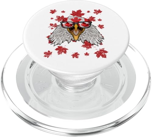 Kanadischer Weißkopfadler, patriotische Kanada-Flagge, Ahornblatt-Stolz PopSockets PopGrip für MagSafe von Cute Canadian Animals