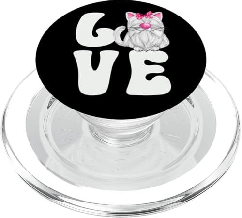 Cat Grandma Love Cats Graphic For Women Cute White Cat Mom PopSockets PopGrip für MagSafe von Cute Cat Gifts For Cat Lover Women Kids And Men