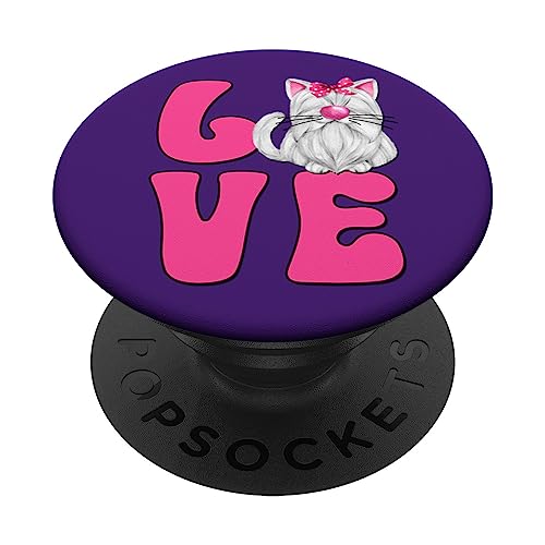 Cute Cat Gnome For Women And Pink Cat Mom Who Loves Cats PopSockets Klebender PopGrip von Cute Cat Gifts For Cat Lover Women Kids And Men