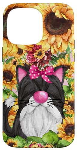 Hülle für iPhone 14 Pro Max Cute Sunflower Floral Kitten Graphic For Women Pink Cat Mom von Cute Cat Gifts For Cat Lover Women Kids And Men