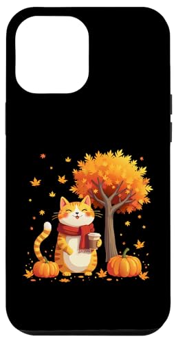 Hülle für iPhone 12 Pro Max Kätzchen Katze mit Eiskaffee unter Herbst Baum Katze Hello Autumn von Cute Cat Holding Iced Coffee Under Fall Tree tees