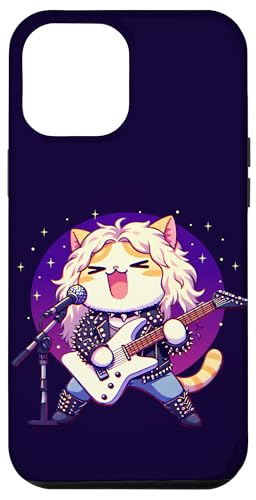 Hülle für iPhone 12 Pro Max Katze spielt Gitarre lustige Grafik von Cute Cat Lover Outfit Gifts Girls Women