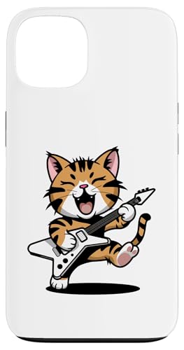 Hülle für iPhone 13 Kawaii Katze Kätzchen spielt Gitarre Rock Star Rock and Roll von Cute Cat shirt Cat Eating Ramen shirt Kitten Cat