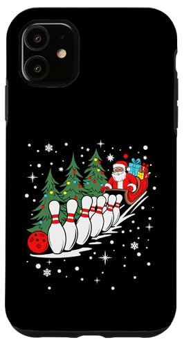 Hülle für iPhone 11 Lustige Bowlingspieler Weihnachtsbeleuchtung Weihnachtsmann Bowling Weihnachten von Cute Christmas Bowling Design For Men And Women