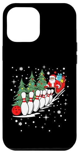 Hülle für iPhone 12 Pro Max Lustige Bowlingspieler Weihnachtsbeleuchtung Weihnachtsmann Bowling Weihnachten von Cute Christmas Bowling Design For Men And Women