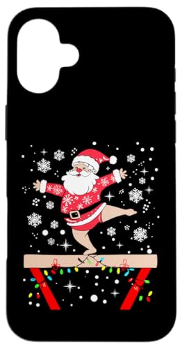 Hülle für iPhone 16 Plus Lustige Turner-Weihnachtsbeleuchtung, Weihnachtsmann, Gymnastik, Weihnachten von Cute Christmas Gymnastics Design For Men And Women