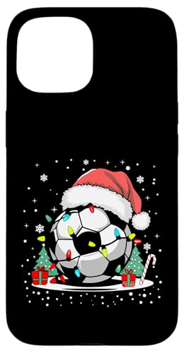 Hülle für iPhone 15 Lustige Fußballspieler Weihnachtsbeleuchtung Weihnachten Fußball von Cute Christmas Soccer Design For Men And Women