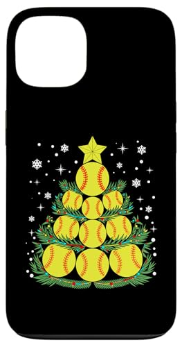 Hülle für iPhone 13 Lustiger Softball-Spieler, Weihnachtsbeleuchtung, Softball-Weihnachtsbaum von Cute Christmas Softball Design For Men And Women