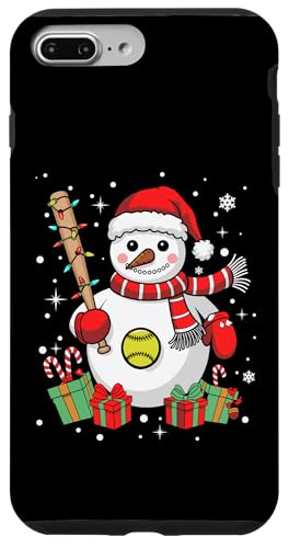 Hülle für iPhone 7 Plus/8 Plus Lustiger Softball-Spieler, Weihnachtsbeleuchtung, Schnee-Softball, Weihnachten von Cute Christmas Softball Design For Men And Women