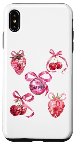 Hülle für iPhone XS Max Rosa Schleife Coquette Aesthetics Y2K Discokugel Mädchen Damen von Cute Coquette Bows Pink Red Cherry Strawberry