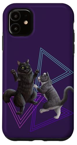 Hülle für iPhone 11 Tanzende Katzen - zwei Kätzchen mit Dreiecken von Cute Costumed Cats and Kittens