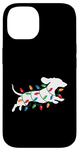 Hülle für iPhone 14 Weihnachtsbeleuchtung Laufender Wiener Dackel Hund Silhouette von Cute Dachshund Wiener Dog Lover Shop