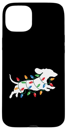 Hülle für iPhone 15 Plus Weihnachtsbeleuchtung Laufender Wiener Dackel Hund Silhouette von Cute Dachshund Wiener Dog Lover Shop