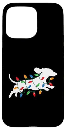 Hülle für iPhone 15 Pro Max Weihnachtsbeleuchtung Laufender Wiener Dackel Hund Silhouette von Cute Dachshund Wiener Dog Lover Shop