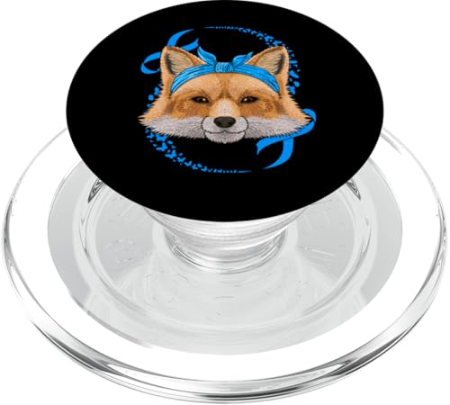 Fox Diabetes Awareness Halstuch T1D Survivor, Blau PopSockets PopGrip für MagSafe von Cute Diabetes Awareness Animals