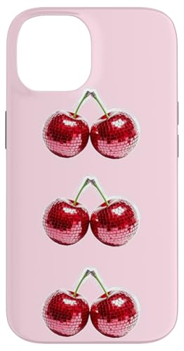 Hülle für iPhone 14 Rote Kirsche Discokugel niedlich Disco Ästhetik von Cute Disco Ball Aesthetic