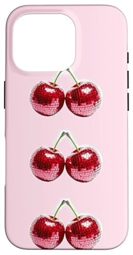 Hülle für iPhone 16 Pro Rote Kirsche Discokugel niedlich Disco Ästhetik von Cute Disco Ball Aesthetic