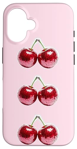 Hülle für iPhone 16 Rote Kirsche Discokugel niedlich Disco Ästhetik von Cute Disco Ball Aesthetic