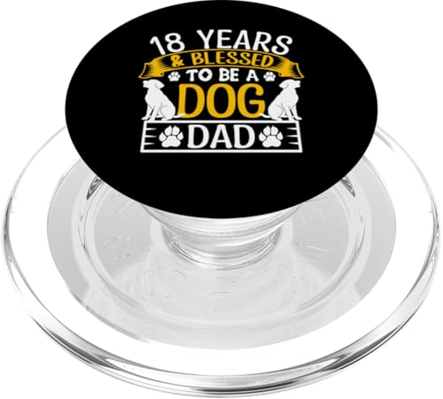 18 Jahre und Dog Dad! 18 Jahre alt, Geburtstag PopSockets PopGrip für MagSafe von Cute Dog Dad Birthday Design