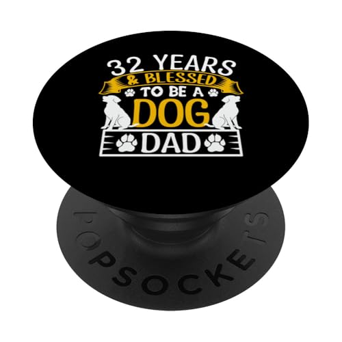 32 Jahre und Dog Dad! 32 Jahre alt, Geburtstag PopSockets Klebender PopGrip 32 Jahre und Dog Dad! 32 Jahre alt, Geburtstag PopSockets Klebender PopGrip von Cute Dog Dad Birthday Design