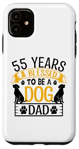 Hülle für iPhone 11 55 Jahre und Dog Dad! 55 Jahre alt, Geburtstag von Cute Dog Dad Birthday Design