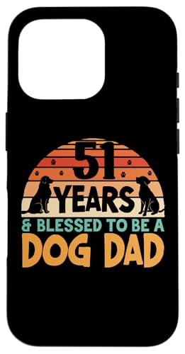 Hülle für iPhone 16 Pro 51 Jahre und Dog Dad! 51 Jahre alt, Geburtstag von Cute Dog Dad Birthday Design