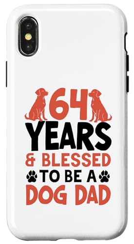 Hülle für iPhone X/XS 64 Jahre und Dog Dad! 64 Jahre alt, Geburtstag von Cute Dog Dad Birthday Design