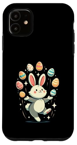 Lustiger niedlicher Osterhase Jonglieren bunte Eier Kinder Jungen Hülle für iPhone 11 von Cute Easter Bunny Juggling Eggs Easter day tees