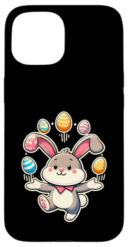 Lustiger süßer Osterhase Jonglieren bunte Eier Kleinkinder Hülle für iPhone 15 von Cute Easter Bunny Juggling Eggs Easter day tees