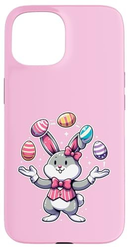 Lustiger süßer Osterhase Jonglieren bunte Eier Kleinkinder Hülle für iPhone 15 von Cute Easter Bunny Juggling Eggs Easter day tees