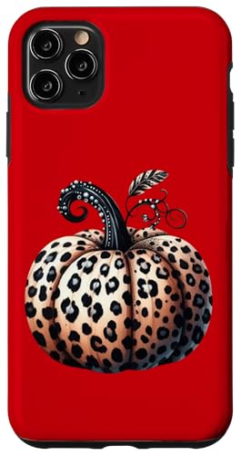 Hülle für iPhone 11 Pro Max Süßes Halloween Herbst Kürbis Shirt Frauen Leopard Kürbis von Cute Fall Peace Love Design Women Men Girls Kids