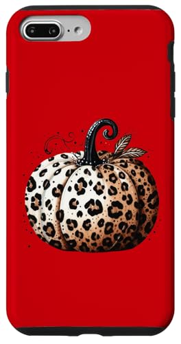 Hülle für iPhone 7 Plus/8 Plus Süßes Halloween Herbst Kürbis Shirt Frauen Leopard Kürbis von Cute Fall Peace Love Design Women Men Girls Kids