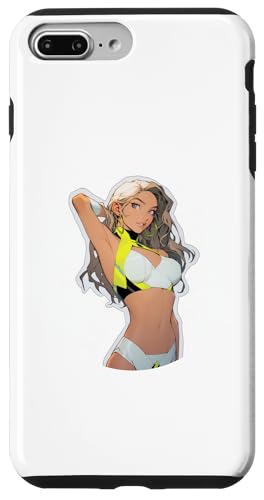 Hülle für iPhone 7 Plus/8 Plus Blondes Modell in Weiß und Gelb Bikini Badeanzug Illustration von Cute Fashion Model Illustrations