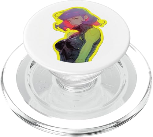 Lila Haarmodell trägt futuristischen Anzug Illustration PopSockets PopGrip für MagSafe von Cute Fashion Model Illustrations