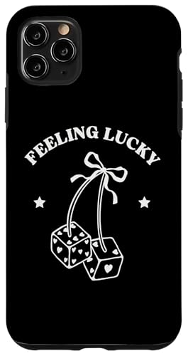 Hülle für iPhone 11 Pro Max Feeling Lucky Retro Würfel Valentinstag Niedliche Herzen Band Frauen von Cute Funny Retro Valentine's Day Trendy T-Shirts