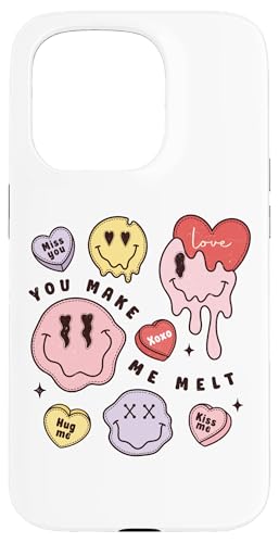 Hülle für iPhone 15 Pro Groovy Melting Happy Face, Retro-Vibes, Melted Smile, Spaß fürs Gesicht von Cute Funny Retro Valentine's Day Trendy T-Shirts