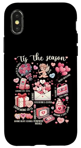 Hülle für iPhone X/XS Süße Valentinstag Amor Herz Luftballons Liebe Buchstaben Rosen von Cute Funny Retro Valentine's Day Trendy T-Shirts