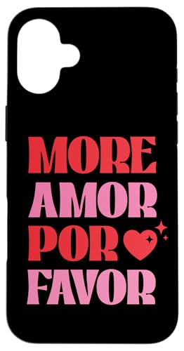 "More Amor Por Favor" Retro Love Valentine Ästhetik Spanisch Hülle für iPhone 16 Plus von Cute Funny Retro Valentine's Day Trendy T-Shirts