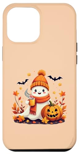 Hülle für iPhone 12 Pro Max Niedlicher Geist trinken Kaffee Halloween Geist Kaffee Frauen Mädchen von Cute Ghost Drinking Coffee Halloween Ghost Coffee