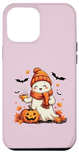 Hülle für iPhone 15 Pro Max Niedlicher Halloween-Geist trinkt Kaffee Herbst Herbst Urlaub Frauen von Cute Ghost Drinking Coffee Halloween Ghost Coffee