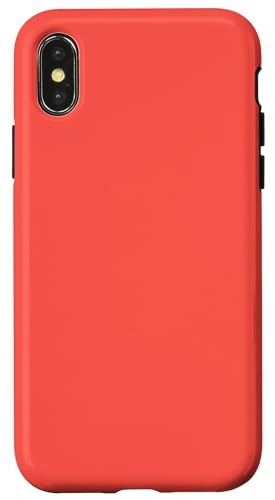 Hülle für iPhone X/XS Einfache Farbe Sonnenuntergang Orange von Cute Girly Colors Minimal Designs